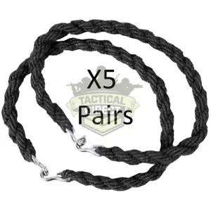 5 Pairs Army Trousers Twisters Twists Twisties Hiking Cadet Soldier SAS BLACK - Picture 1 of 3