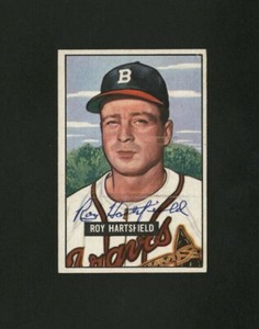 1951 BOWMAN BASEBALL CARD #277 ROY HARTSFIELD AUTOGRAPHED SIGNED BOSTON BRAVES 