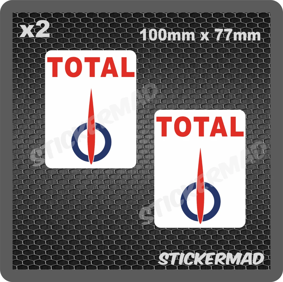 x2 Total Oil Fuel 1955 bis 1963 Garage Aufkleber GB Oldtimer Retro Fuel Motorsport