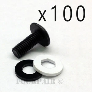 10-32 Thread x 1/2" DJ Audio Rack Mount Screws Bolts Black Washer - 100 Pack Lot - Picture 1 of 2