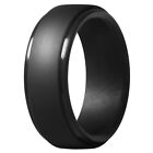 2X(8Mm Popular Camouflage Silver Black Men Silicone Cool Rings Women Rubber9981