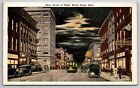Battle Creek Michigan~Main Street @ Night~1920s Postcard