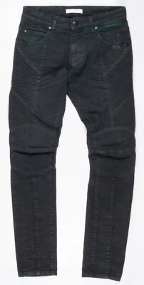 Pierre Balmain Biker Style Black Denim Jeans Art. HP57202J E7255 Men's 30Wx31L - Image 1 of 4