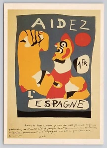 Joan Miró Aidez L'Espagne Spanien Postkarte - Bild 1 von 2