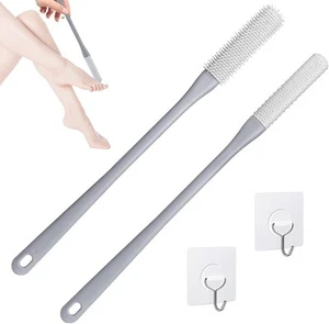 2 Pack Toe Cleaning Brush,Silicone Foot Scrubber for Shower with 15.7" Grey  - Picture 1 of 6
