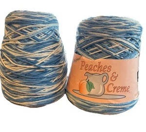Lote de 2 Melocotones y Crema 4 Capas Hilo 14 OZ Cono 100% Algodón Color Denim - Imagen 1 de 5