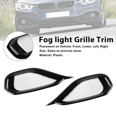 Left & Right Fog Light Bezel Grille Front Bumper Trim Fit BMW 428i F32 F33 F36 - Image 1 of 4