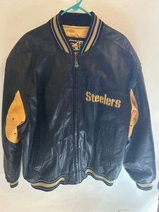 Pittsburgh Steelers G-III & Carl Banks Black Leather Jacket XL - Picture 1 of 7
