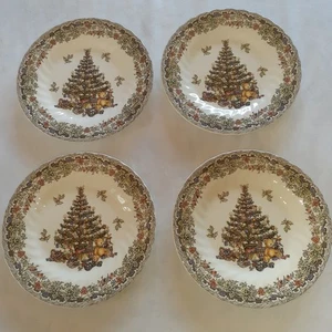 Lotto 4 piatti insalata Queen's Seasons Greetings diametro 8" - Foto 1 di 4