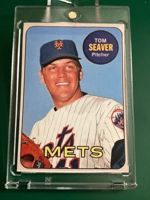 1969 Topps Style Tom Seaver New York Mets variación en un solo toque Foto 1 de 4