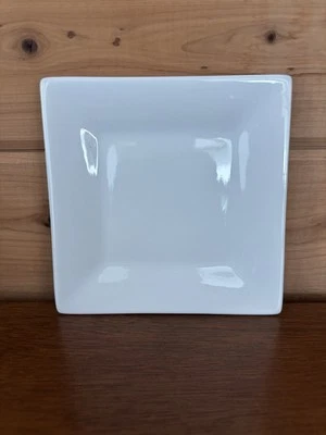 11 Crate & Barrel Square Rim 6X6” All White Appetizer Dessert Fruit Plates Dish - Image 1 of 4