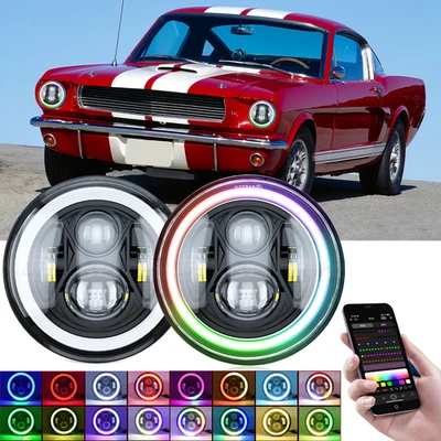 Faro LED halo ojos de ángel DRL para Ford Mustang II 1974-1978 - 7" pulgadas Foto 1 de 4