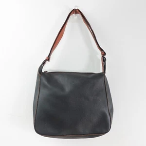 Vintage BOTTEGA VENETA Bag Black Shoulder Bag Leather PVC Marco Polo ITALY - Picture 1 of 16