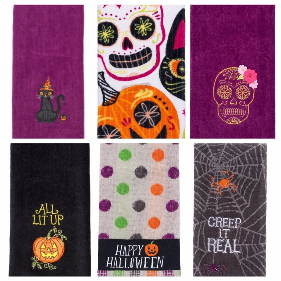 Set of 2 Celebrate Halloween Together 25" X 16" Hand Towels Free S&H US Seller - Image 1 of 1