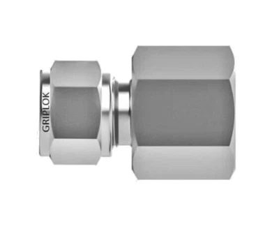 1/2 Tube x 1/2 FNPT 316ss Female Connector Fitting SSP Griplok ISSG8FC8 - Image 1 of 2