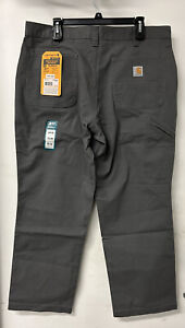 CARHARTT Mens 38x30 Workwear cotton-canvas Rugged Flex relaxed fit gray pants