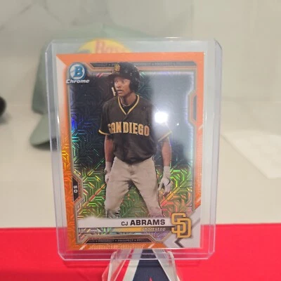 2021 Bowman Chrome - Orange Mojo Refractor  C.J. Abrams /25 🔥 🔥 🔥  - Image 1 of 4