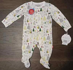 Size Newborn So Silent Night Holiday Modal Footie Magnetic Me Christmas White - Picture 1 of 4