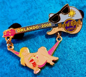ORLANDO HOTEL SEXY BLONDE BIKINI GIRL HAMMOCK CHAIN GUITAR Hard Rock Cafe PIN - Picture 1 of 1