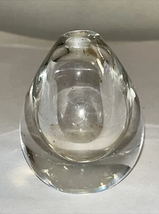 Vintage Teardrop Shape Crystal Vase MCM Signed Kosta 5/207 - Picture 1 of 9