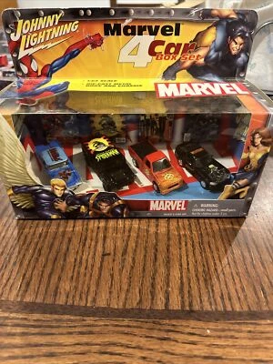 Johnny Lightning Marvel 4 Car Box Set 1:64 Scale Die-Cast Metal 2002!!!! - Image 1 of 4