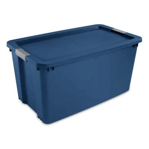 Large Storage Bin, 45 Gallon Plastic Storage Container , Blue - Picture 1 of 4