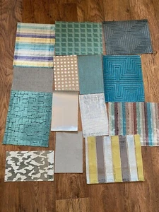 Fabric Samples Upholstery Turquoise Ocean Sea Mixed Media Craft Patchwork Piece - Picture 1 of 7