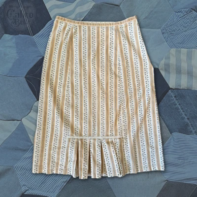 Falda lápiz vintage Y2K April Cornell Cottage a rayas línea A hasta la rodilla talla M Foto 1 de 4