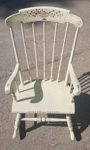 1950’s OAK HILL CHILD's ROCKING CHAIR WHITE & GOLD, FITCHBURG MASS. LOCAL ONLY Cover