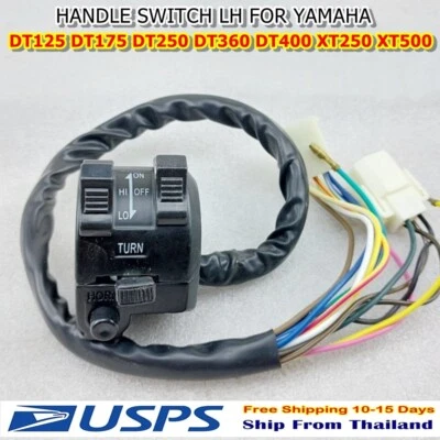 Interruptor de manija izquierda S8 para luz de bocina Yamaha DT125 DT175 DT250 DT360 DT400 XT250 Foto 1 de 4