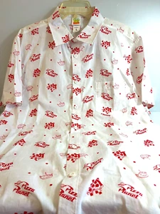 Disney Pixar Toy Story Hemd ~ Herren L ~ weiß rot Pizzen & Aliens Knopfleiste - Bild 1 von 5