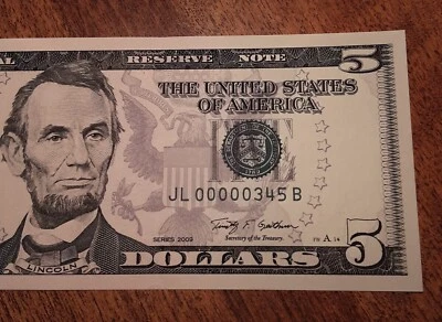 2009 $5 - LOW 3-digit Ladder - 00000345 - CU - Image 1 of 3