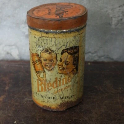 ancienne boite PUBLICITAIRE COLLECTION en tole FARINE BLEDINE JACQUEMAIRE - Photo 1/4