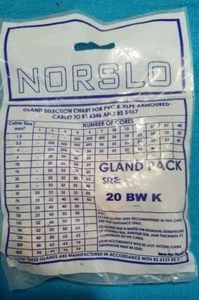 Norslo Cable Gland Pack 20 BWK - Picture 1 of 2