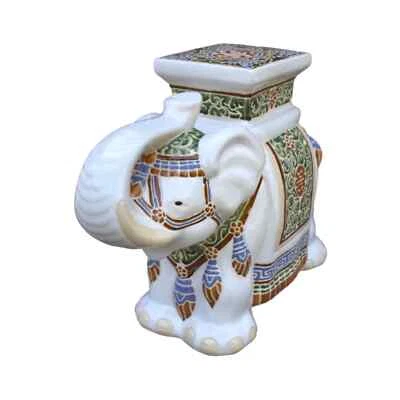 Hollywood Regency de colección GRANDE elefante chino planta soporte bonsái mesa lateral Foto 1 de 4