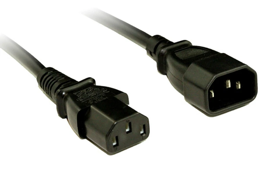 0.5m Power Extension Cable IEC C13 Female Socket to C14 Male For PC, UPS - image 1 of 1