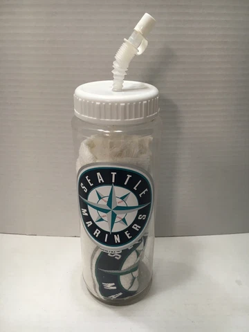 Vintage 1997 Seattle Mariners Swag Beverage Drink Bottle & Towel New never used Cover