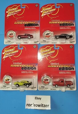 Johnny Lightning 10th Anniversary Lot 4 Cars Duster Cuda Corvair Lil Red Express - Image 1 of 2