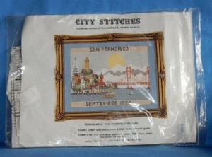 City Stitches San Francisco Skyline Contado Punto de Cruz Debbie Patrick Comenzó - Imagen 1 de 8