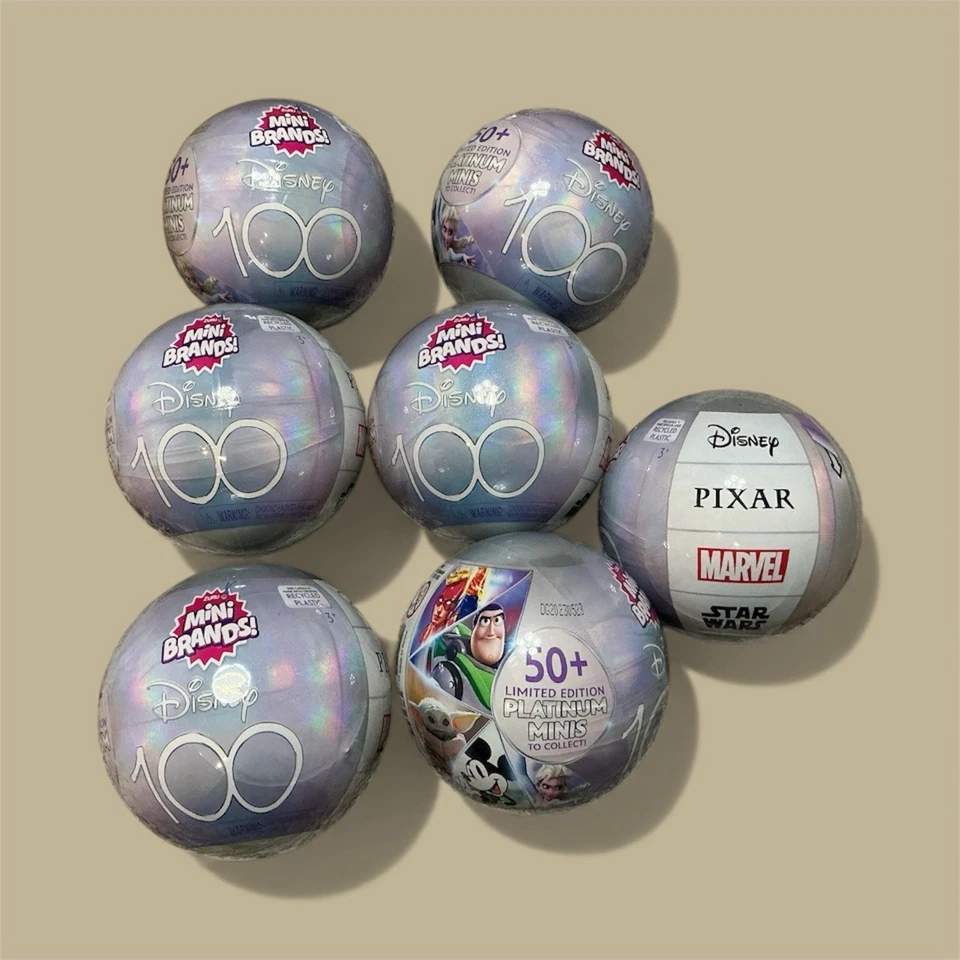 Lote de 7 bolas ciegas platino edición limitada Disney 100 mini marcas de Zuru Foto 1 de 1