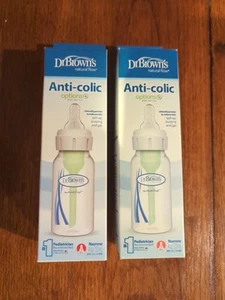New Dr. Brown's 2-PACK Options+ Anti-Colic Narrow-Neck Baby Bottles 4oz/120ml - Picture 1 of 3