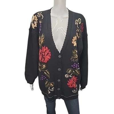 Vintage Maggie McNaughton Button Front Cardigan 3X Plus Size Black Sweater - Image 1 of 4