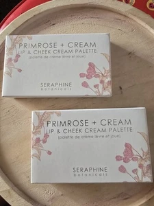 X2 Seraphine Botanicals Primerose + Cream Lip & Cheek Cream Palette - Picture 1 of 4