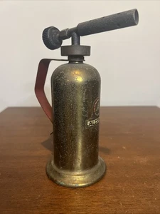 Vecchia torcia antica in ottone soffiaggio alcool The Lenk Mfg Co 5" anni '30 Newton MA USA - Foto 1 di 6