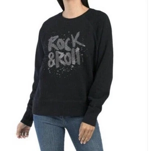 Zadig & Voltaire Upper Rock and Roll Stars Rhinestone Sweatshirt Black Small S - Picture 1 of 13