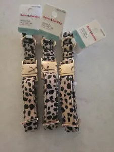 Lot of 3 Boots & Barkley Dog Collars Leopard Print Size Medium Gold - Picture 1 of 7