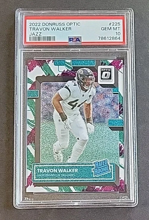 Travon Walker 2022 Donruss Optic Jazz Prizm RC SSP Rookie PSA 10 - Very Low Pop - Image 1 of 4