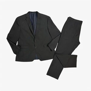Debenhams The Collection Suit Mens Two Piece Black Pinstripe Size 48R - Picture 1 of 12
