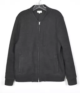 CLUB MONACO Charcoal Black Wool Bomber Jacket Mens M - Picture 1 of 7