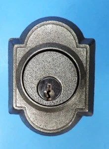 EMTEK WROUGHT STEEL SINGLE CYLINDER DEADBOLT #8461 (NEEDS KEY & STRIKE) - Picture 1 of 4